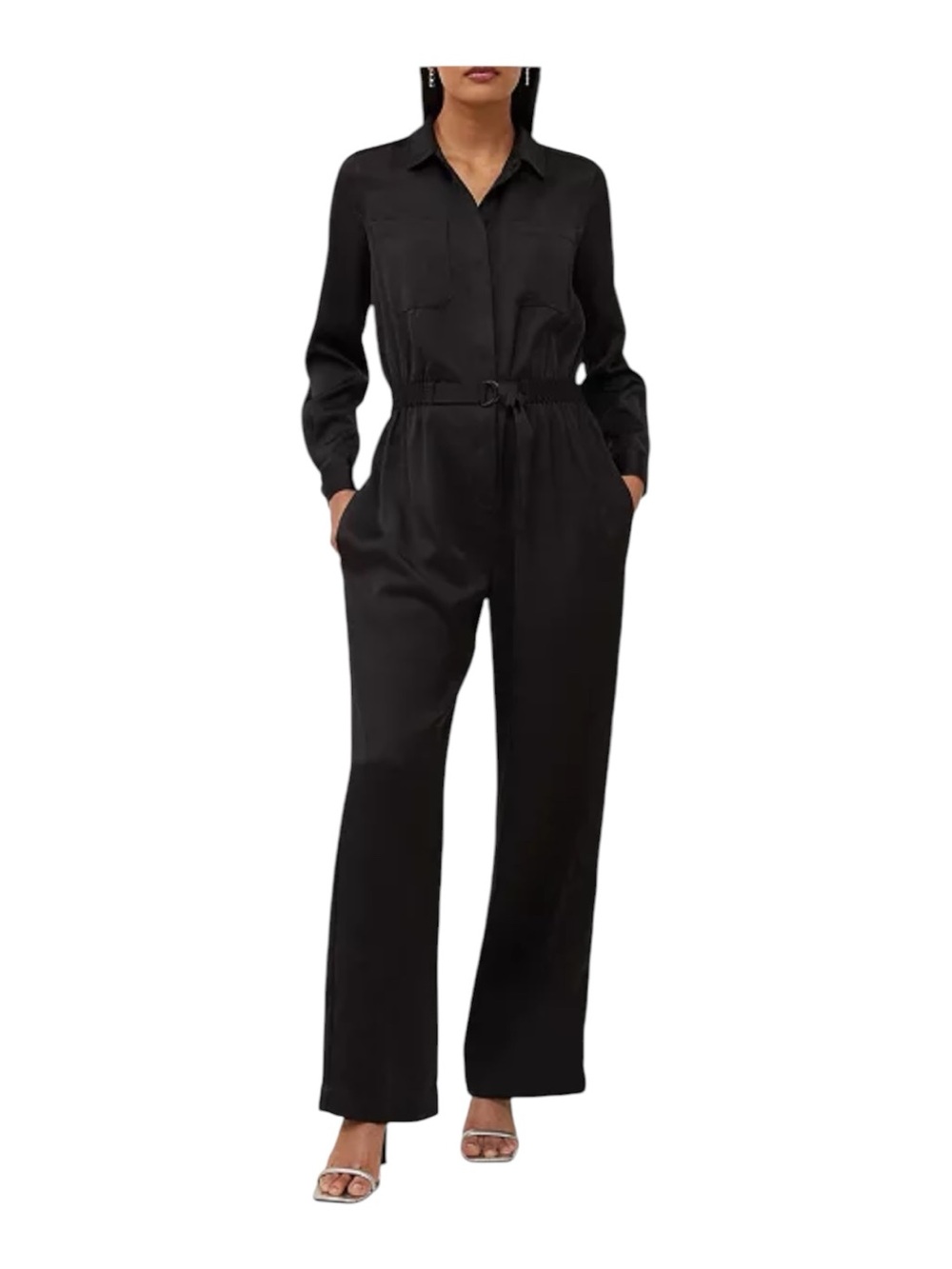 French Connection Enid Satin Jumpsuit Size 2 NWT
